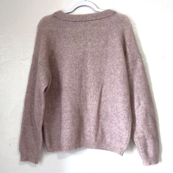 ACNE STUDIOS Dramatic Mohair Wool Blend Sweater in Powder Pink Size S - Picture 7 of 16